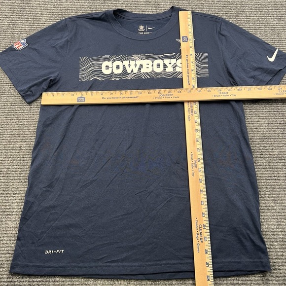 Nike Dallas Cowboys Dri Fit T Shirt Athletic Cut Men's Size Large Navy Blue - Picture 6 of 6